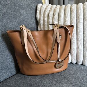 Michael Kors Jet Set Tote, Brown Leather Shoulder Bag